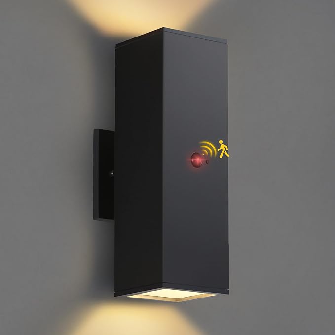 Motion Sensor Outdoor Lights, Modern Outdoor Wall Lights Black Exterior Light