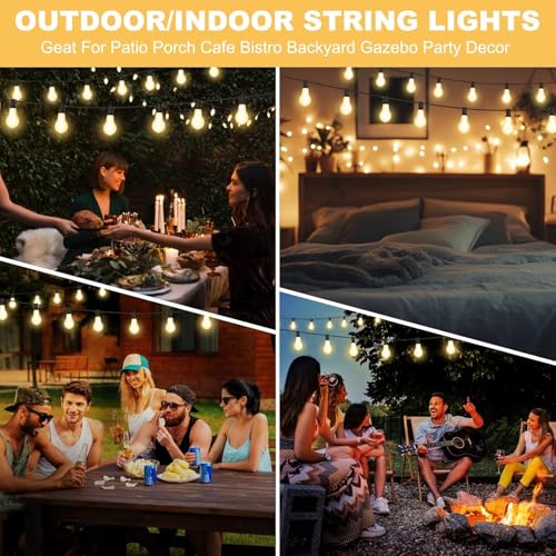 50FT Outdoor String Lights 32+2 Bulbs (50 Foot)