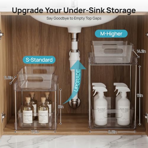 2 Pack Larger Higher Pull Out Bathroom Under Sink Organizer (2 Count)