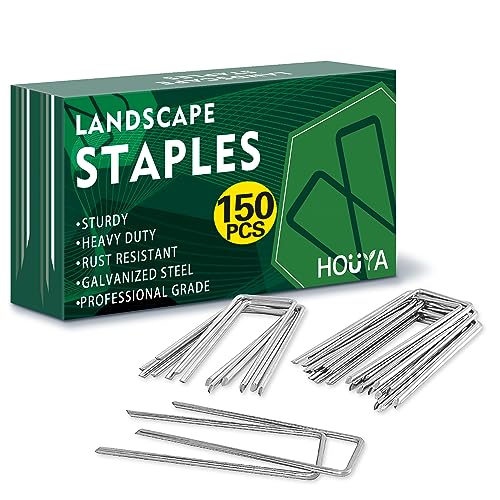 150 Pack Landscape Staples 4 Inch 12 Gauge Garden Stakes (150 Count)