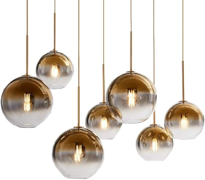 Gradient Color Glass Pendant Light, Modern Glass Hanging Light Chandelier Light