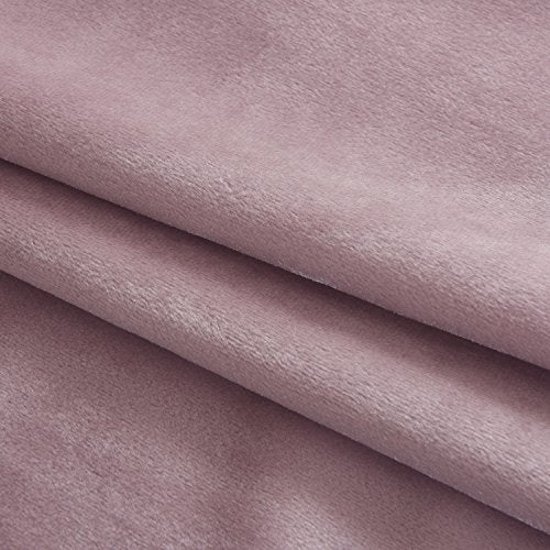 Super Soft Luxury Velvet Curtains Set of 2 Pink Flannel Blackout Drapes Grommet Draperies for Sliding Glass Door 52Wx96L inch