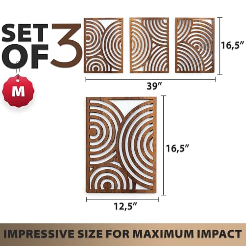 Modern Wooden Wall Sculptures (3 Count)