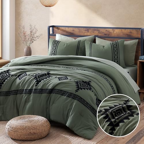 Embroidery Super King Plus Comforter Set 7 Pieces Bed in a Bag