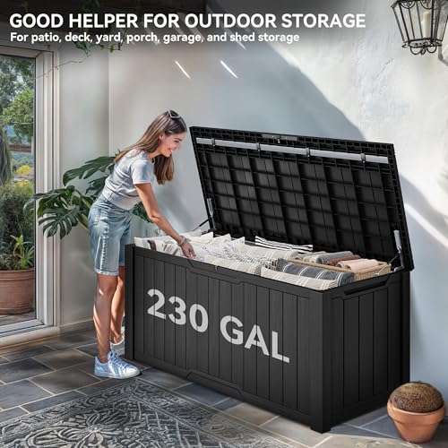 XXL 230 Gallon Large Outdoor Storage Deck Box for Patio Furniture