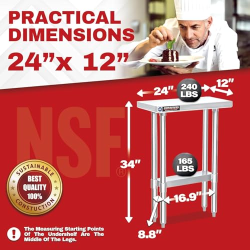 24x12 Stainless Steel Work Table