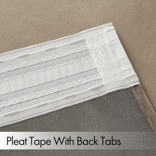 Light Taupe Velvet Pinch Pleat Blackout Curtains W52 X L84 Inches