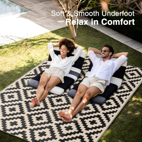 Outdoor Rug 4x6 ft Waterproof Reversible Mat