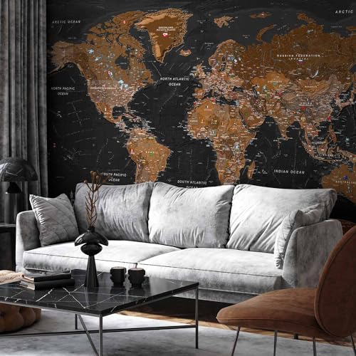 Wall Mural World Map 177x124 in (152.63 Sq Ft)