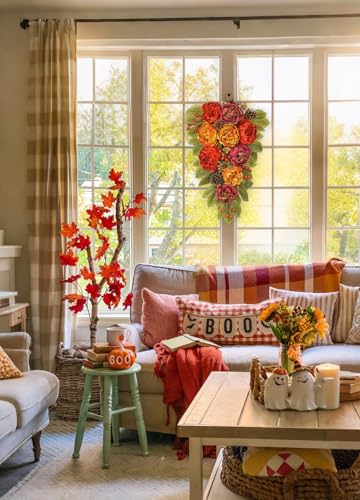 Fall Teardrop Swag with Peonies