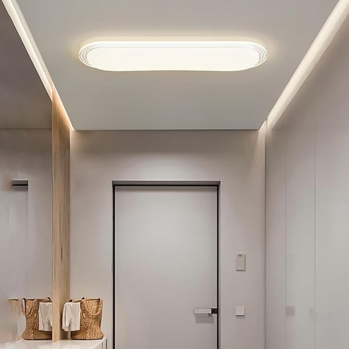 Modern LED Flush Mount Ceiling Light, Dimmable Tri-Color Panel Light