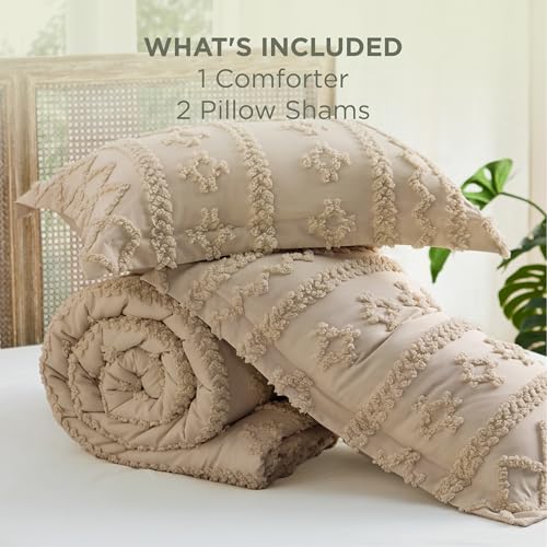Tufted Boho Comforter Set Oversized Queen