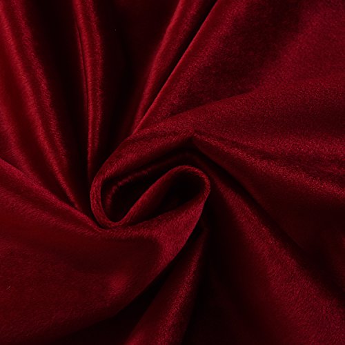 Luxury Velvet Blackout Curtains Panels with Grommet Draperies Eyelet 52Wx72L Inch Red (2 Count)