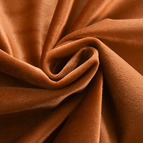 Super Soft Rustic Velvet Curtains Pair Blackout Drapes Room Darkening Panel Grommet Drapery 52 by 63