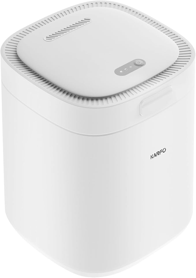 Karfo Electric Composter for Kitchen, Smart Compost Bin Outdoor/Indoor, Odorless Single-Button Auto Operation, Turn Food Waste to Fertilizer for Plants, Food Waste Compost Machine（White）