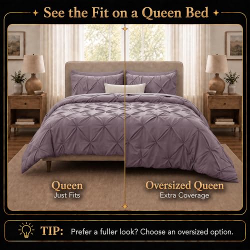 Oversized Queen Comforter Set Grayish Purple