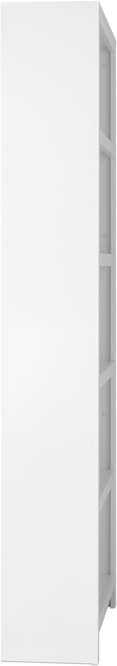 Prepac Moda 5-Tier Tall Wooden Bookcase, White Storage Cabinet, Display Cabinet, Bookshelf with Storage Shelves 31.75" W x 80" H x 12" D for Home Office, Living Room, Bedroom Organizer