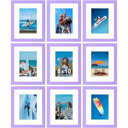 8x10 Picture Frames Set of 9 for Wall or Tabletop Display (9 Count)