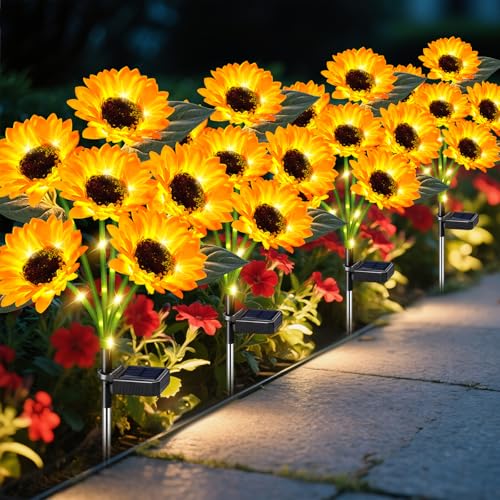 Solar Lights Outdoor Garden Decor 4 Pack (4 Count)