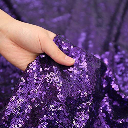 Sequin Tablecloth 60x120 Inch Purple for Wedding Halloween Party