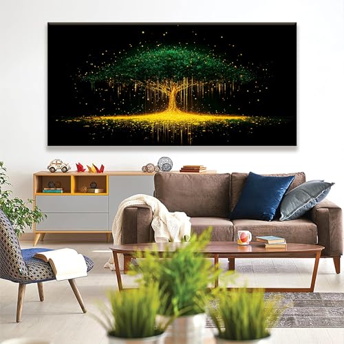 Large Black And Gold Wall Art For Living Room Canvas Art Wall Decor Modern Minimalist Tree Of Life Wall Art Paintings Pictures For Bedroom Apartment Mural Aesthetic Artwork 29 X 58 In