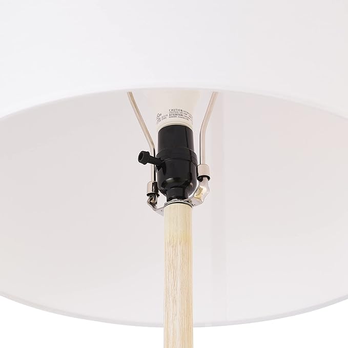 GLOBE Electric 65" Floor Lamp, Wood-Toned Finish, Japandi Style, E26 Base