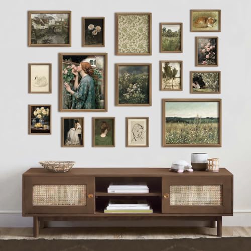 16 PCS Framed Vintage Wall Art Decor (16 Count)