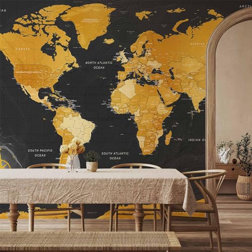 Wall Mural World Map 177x124 in (152.63 Sq Ft)