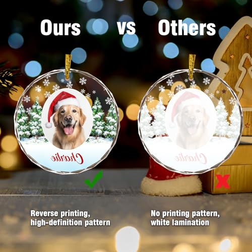 Personalized Pet Photo Ornaments Gifts for Christmas Dog Cat