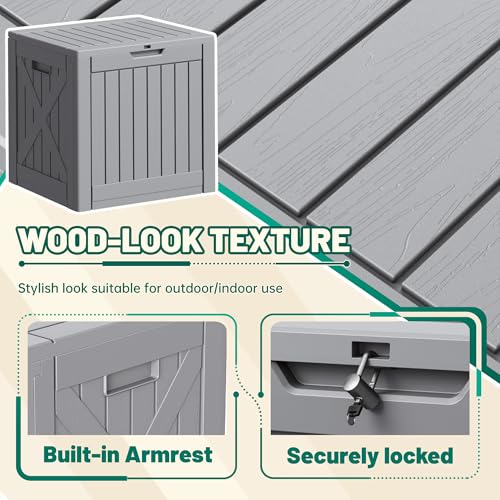 40 Gallon Deck Box Lockable Outdoor Storage Box Waterproof for Patio