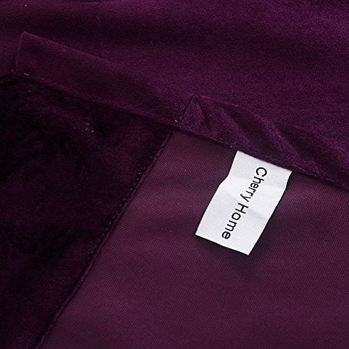 Luxury Velvet Blackout Curtains Panels with Grommet Draperies Eyelet 52Wx72L Inch Purple