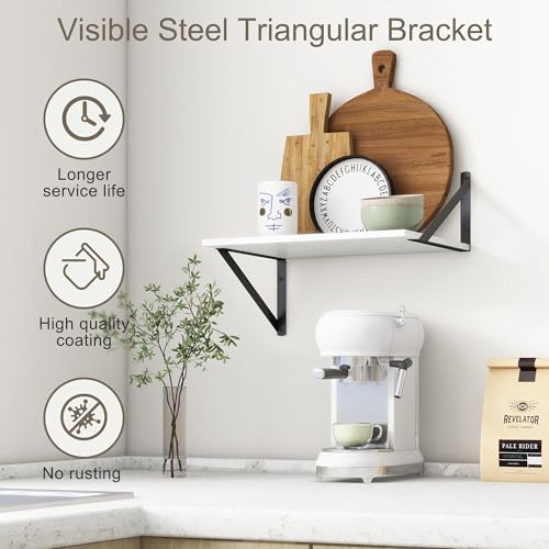 White Floating Shelves 16 Inch Long