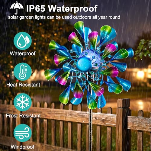 Solar Wind Spinner Outdoor Metal