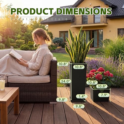 Resin 24'' Tall Planters (2 Count)