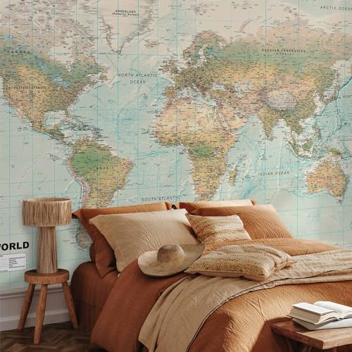 Wall Mural World Map 118x83 in (67.81 Sq Ft)