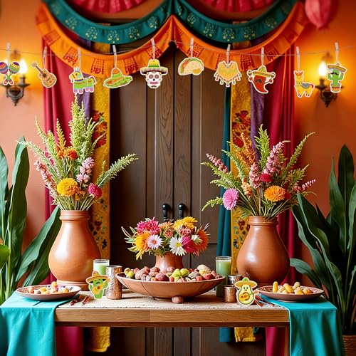 36PCS Wooden Cinco De Mayo Crafts Decorations Mexico Crafts for Kids Fiesta Party Ornaments to Paint