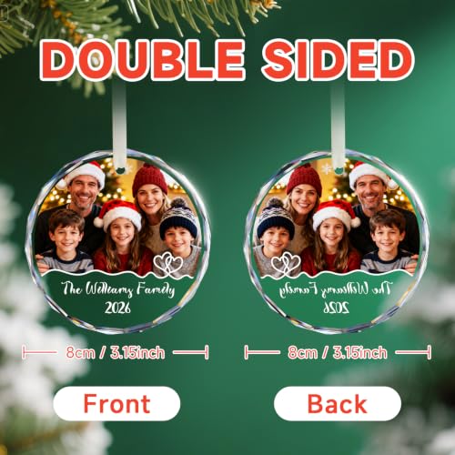 Personalized Family Christmas Ornaments Photo Ornaments for Christmas Tree