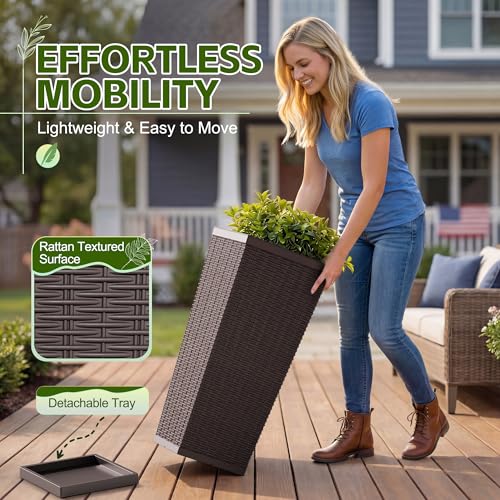 Resin 30'' Tall Planters (2 Count)