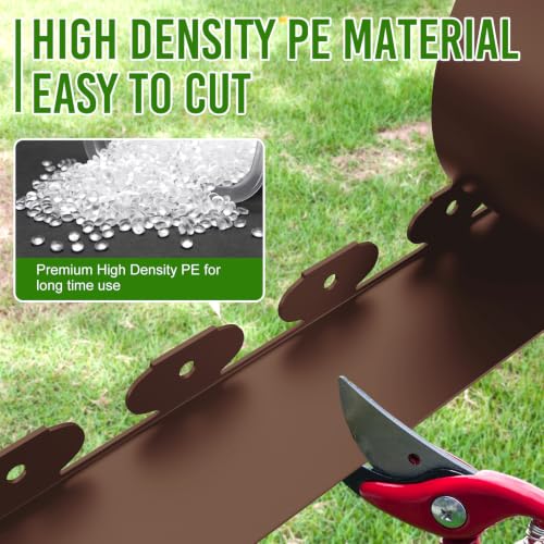 Landscape Edging 4 Inch Tall 40FT with 50Pcs Metal Spikes
