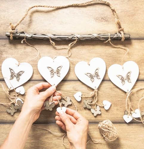 FCECOR 100PCS 4" Wooden Hearts for Crafts (100 Count)