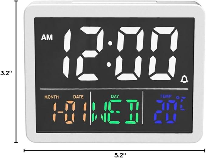 Digital Alarm Clock, with 5.5" Large LED Time Display, Adjustable Alarm Volume