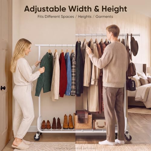 Clothes Rack 450LBS Adjustable Garment Rack with Wheels