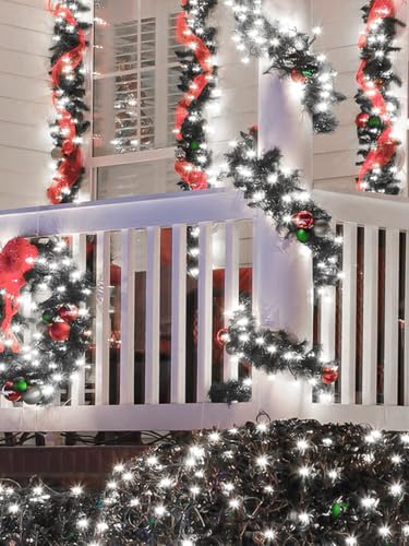 Solar Christmas Lights Outdoor 4 Pack 132FT 400LED String Lights Cool White (4 Count)
