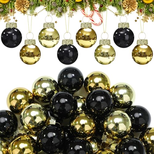 32 Pcs 1'' Mini Glass Christmas Ornament (32 Count)