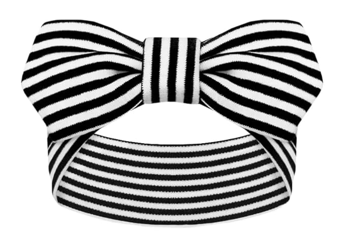 Creative Knitwear Florida State Seminoles Infant Girls Black/White Striped Hair Knot Headband Embroidered Logo - Size Newborn - 4T