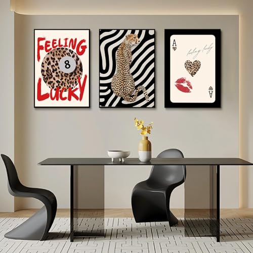 3Pcs Trendy Leopard Print Canvas Wall Art (3 Count)