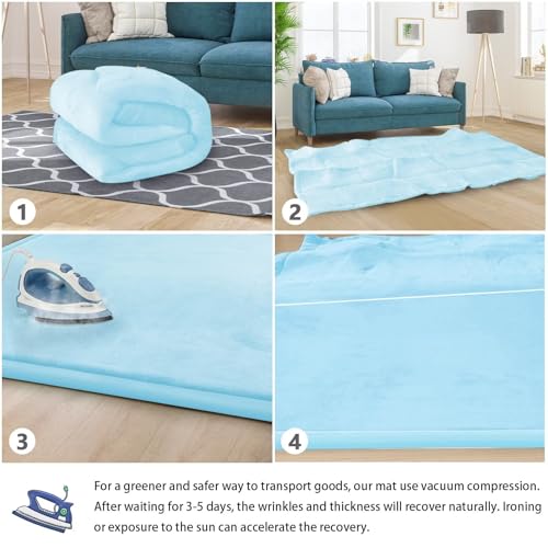 Baby Play Mat for Floor Nursery Muscle Mat Area Playroom Rug 39"x59" Elastic Foam 1.3" Thick Crawling Mat for Babies