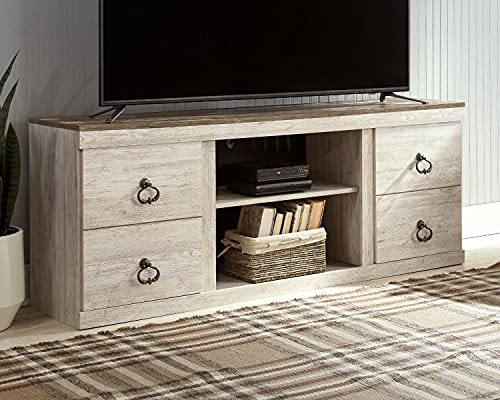 Willowton Farmhouse TV Stand with Fireplace Option Fits TVs up to 60”