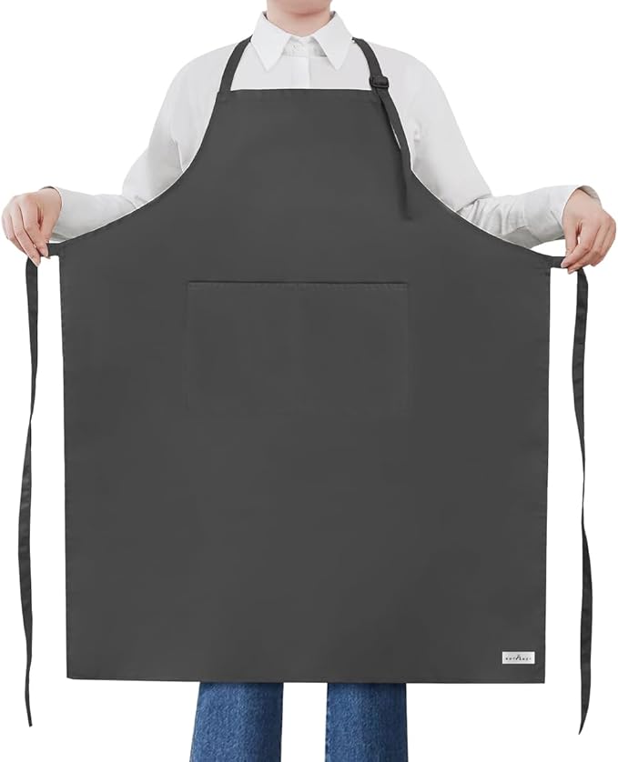 ROTANET Extra Large Apron for Men Adjustable Bib Aprons with 2 Pockets Cooking Kitchen Women Chef Water & Oil Resistant