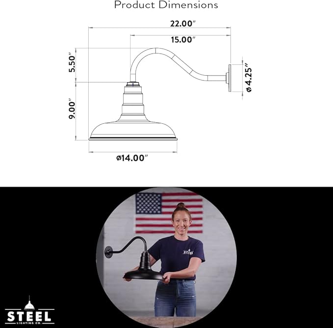 Steel Lighting Co. Topanga Barn Light | Outdoor Wall Mounted | Farmhouse Garage